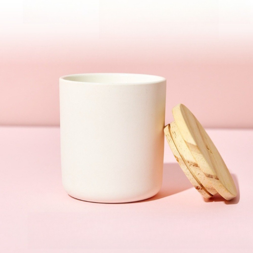 Candle Making Jars With Lids - Castiçal de vidro branco fosco vazio